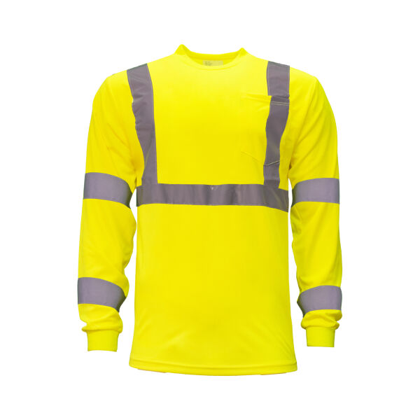 CREW ANSI Class 3 Hi-Visibility Long Sleeve Pocket T-Shirt Thumbnail